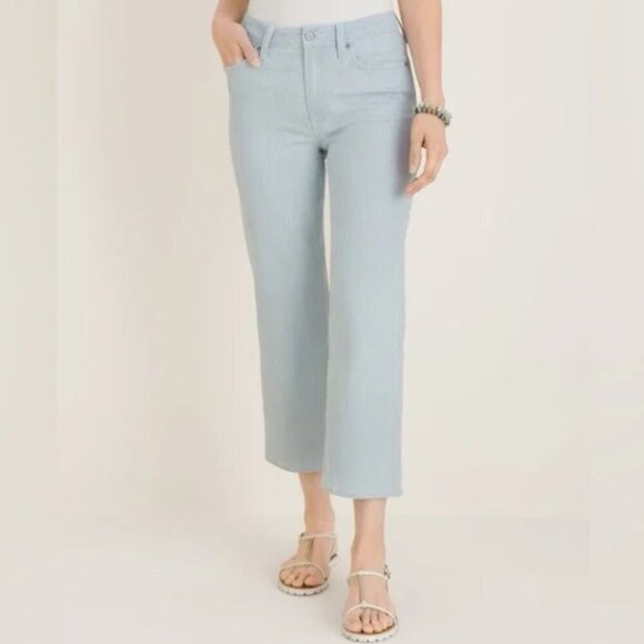 NWOT Chico's Cherry Red High-Rise Straight-Leg Crops US Size 8 Chico's Size 1 - Picture 10 of 13